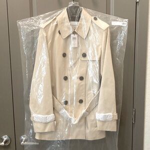 COACH Short Trench Coat, Size: M, Color: Porcelain